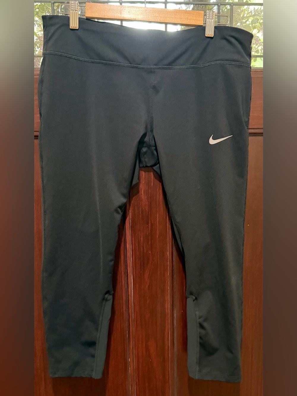 Nike Black Performance Leggings with Silver Swoosh